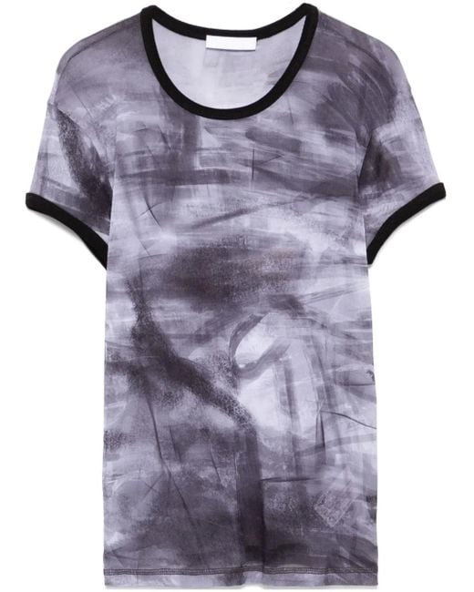 Helmut Lang T-Shirt Met Grafische Print in het Purple