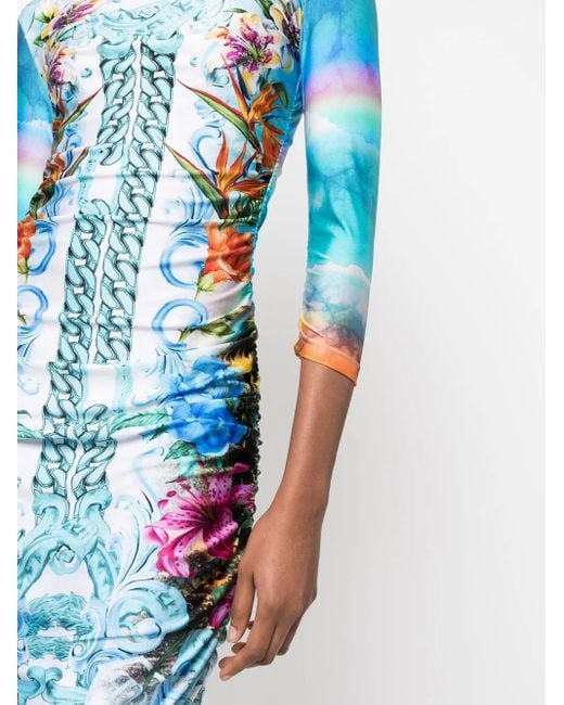 Philipp Plein Blue Mini Dress