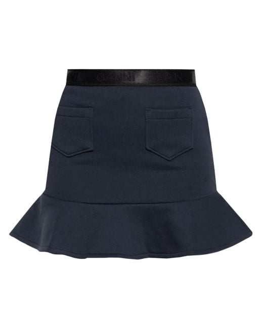 Ganni Blue Skirt With Pockets