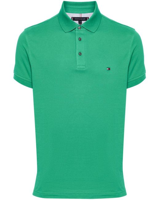 Tommy Hilfiger Poloshirt Met Geborduurd Logo in het Green voor heren
