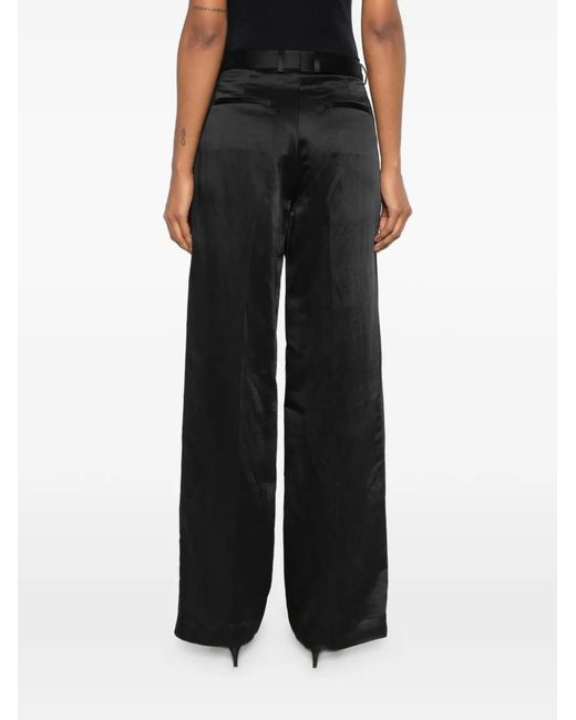 Sandro Black Pleated Palazzo Pants