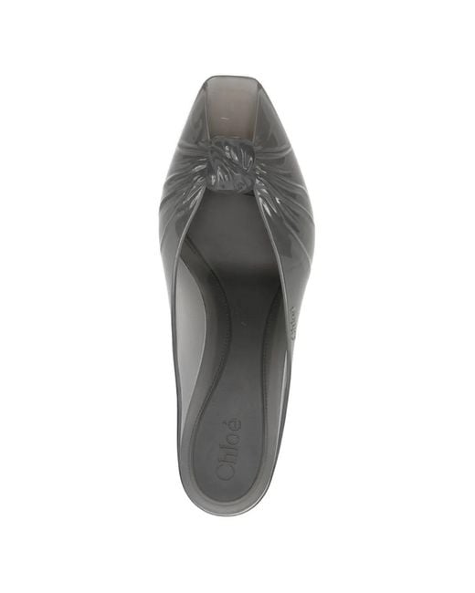 Chloé White Jelly Knot-Detail Heeled Sandals