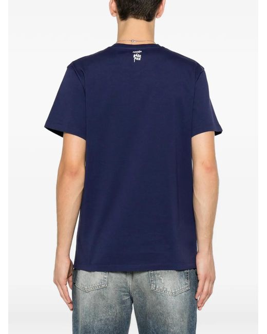 ARRELS Barcelona Blue Embroidered-Patch T-Shirt for men