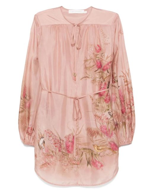 Zimmermann Pink Bluse mit Blumen-Print