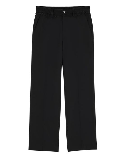 MM6 by Maison Margiela Black Frayed-Waistband Trousers for men