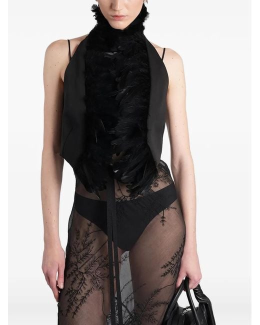 Ann Demeulemeester Black Idje Open Waistcoat