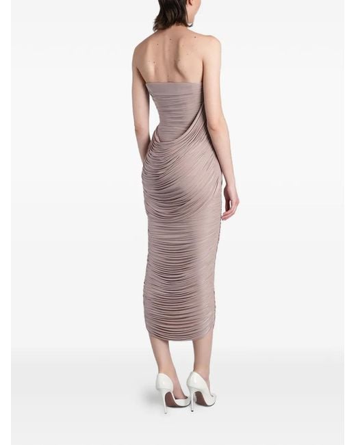 Alex Perry Pink Strapless Midi Dress