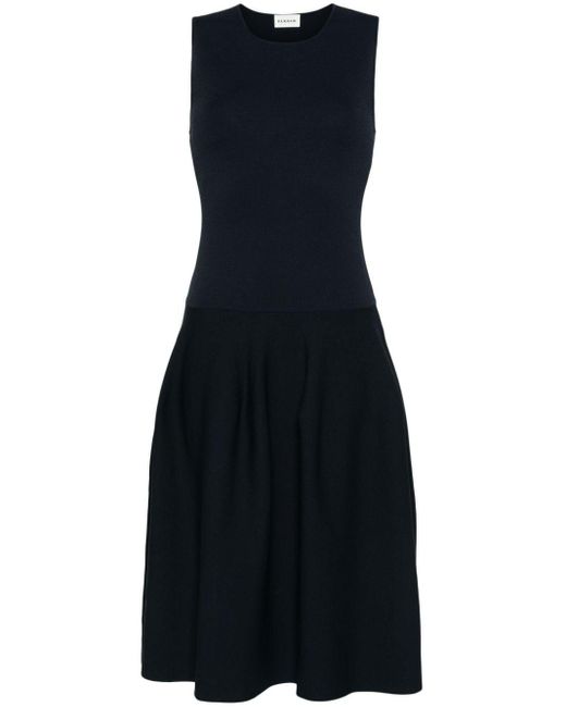 P.A.R.O.S.H. Blue Flared Knitted Dress