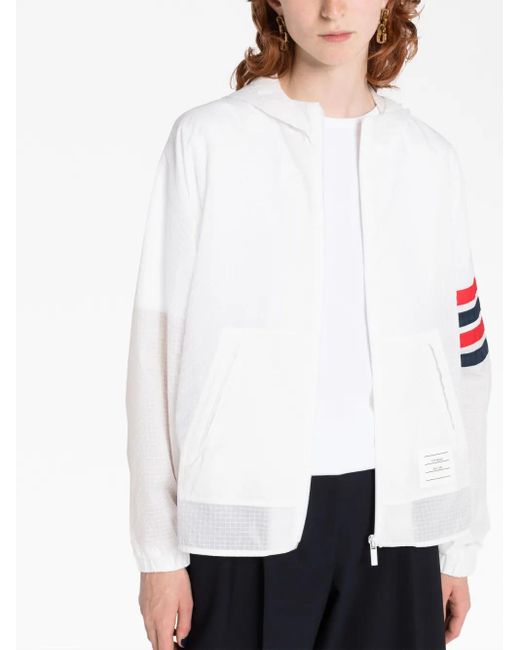 Thom Browne White 4-Bar Stripe Jacket
