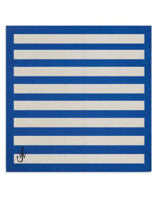 J.W. Anderson Blue Striped Silk Scarf