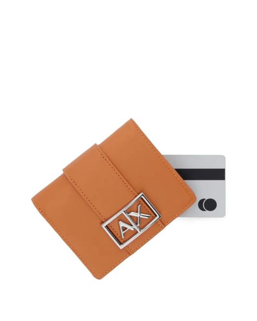 ARMANI EXCHANGE Brown Logo-Detail Wallet