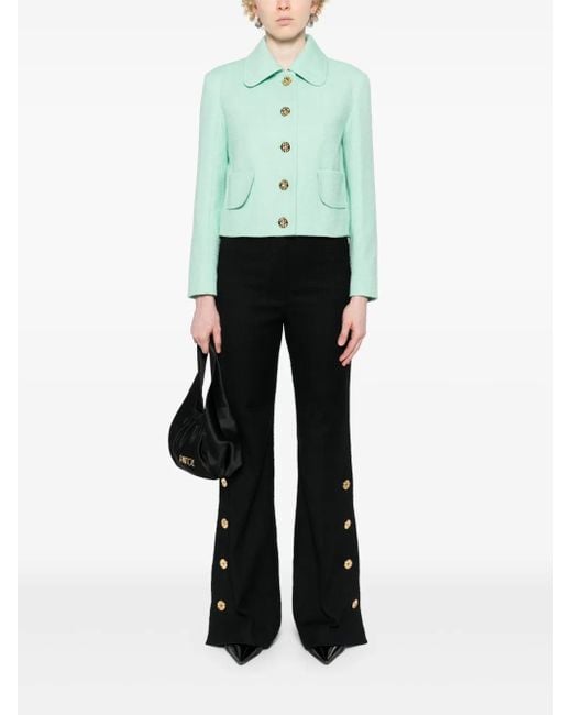 Patou Green Cropped Tweed Jacket