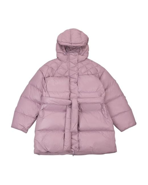 CALLIPYGIAN Purple Belted Puffer Jacket