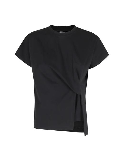 LA PISCINE Black Draped T-Shirt