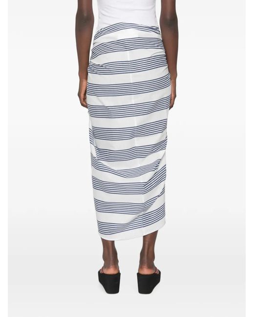 Frankie Shop Blue Thira Striped Skirt