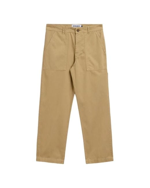 Sebago Natural Milton Herringbone Trousers for men