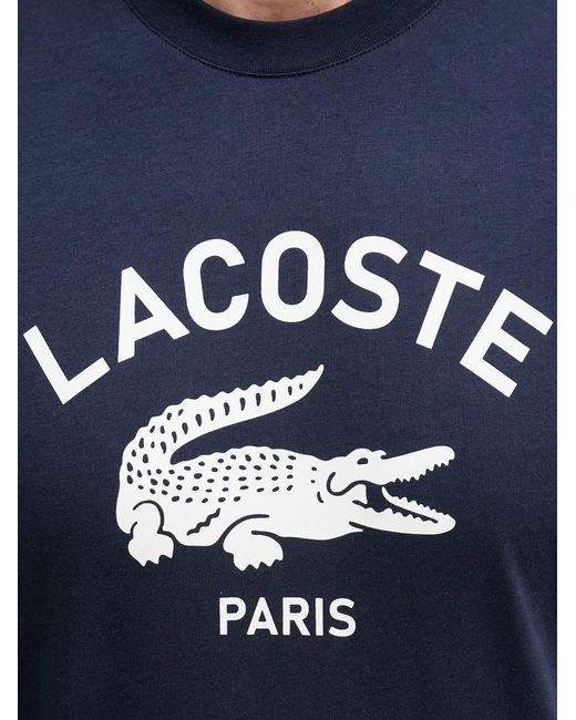 Lacoste Blue Logo-Print T-Shirt for men