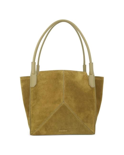 Victoria Beckham Green Small Logo-Detail Tote Bag