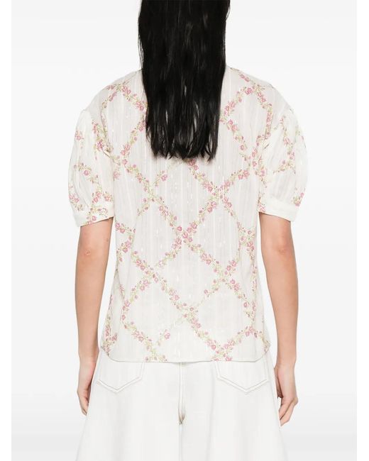 Twinset White Floral Print Shirt