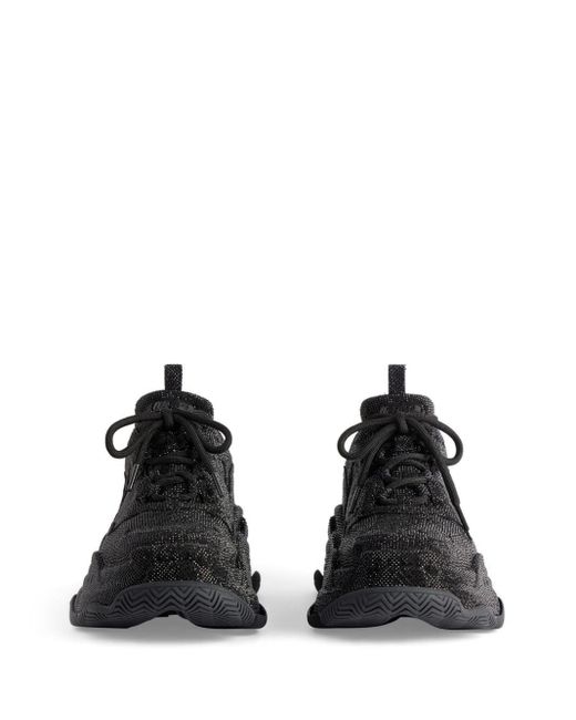 Balenciaga Black Triple S Sneakers mit Strass