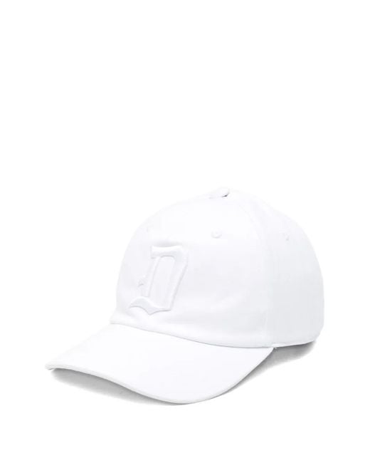 Dondup White Logo-Embroidered Baseball Cap for men