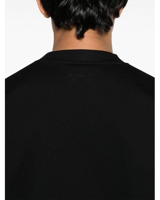 Emporio Armani Black Logo-embroidered Jersey Sweatshirt for men