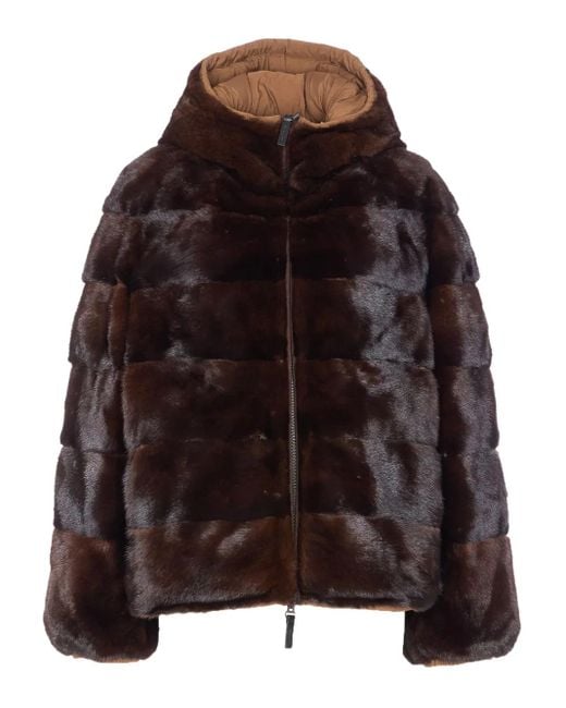 Chaqueta con capucha Yves Salomon de color Brown
