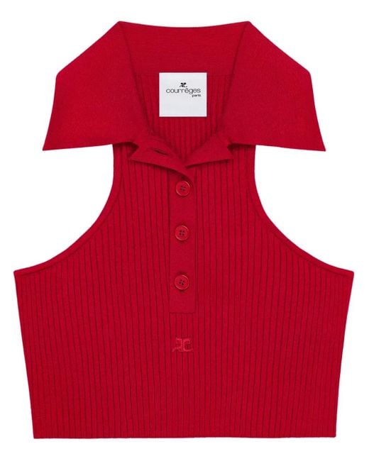 Débardeur En Néoprène Courreges en coloris Red