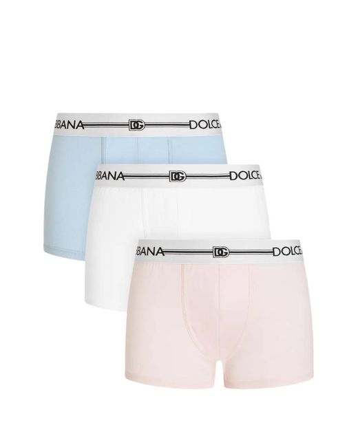 Dolce & Gabbana White Logo-Waistband Boxers (Set Of Three) for men