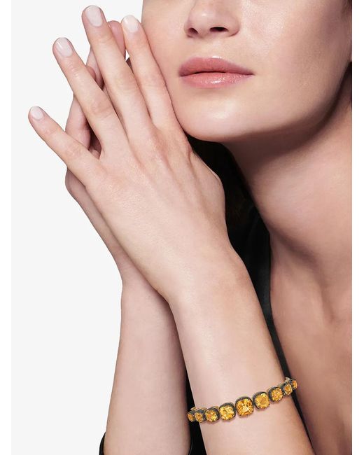 Fred Leighton Metallic 18Kt Cushion Citrine Collet Bangle