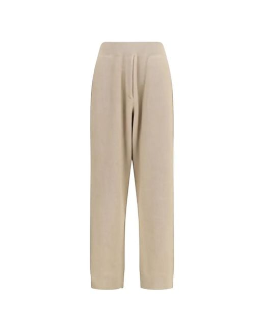 Brunello Cucinelli Natural Ribbed-Knit Cashmere Trousers