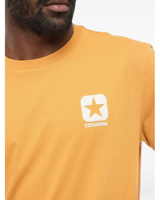Converse Orange Logo-Print T-Shirt for men