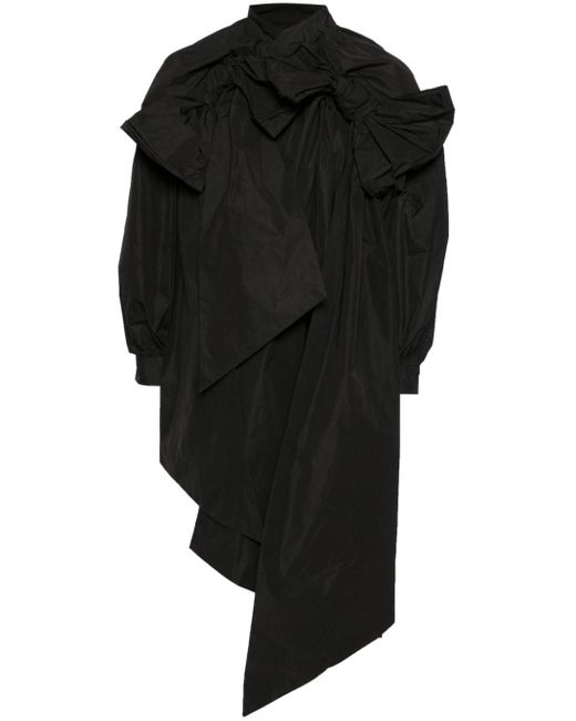 Simone Rocha Black Bow-detailing Asymmetric Jacket