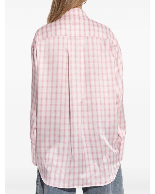 Loewe Pink Checked Silk Shirt