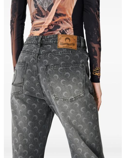 MARINE SERRE Gray 'Moon' Jeans