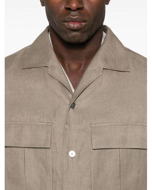 Zegna Natural Oasi Long-sleeve Linen Overshirt for men