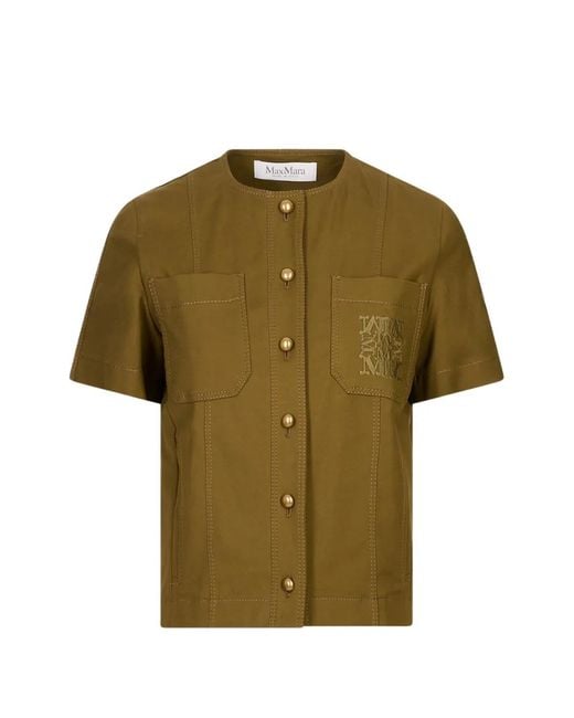 Max Mara Green Stretch Cotton Canvas Jacket
