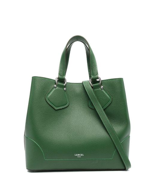 Lancel Green Medium Leather Tote Bag