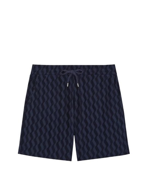 Frescobol Carioca Blue Augusto Jacquard-Terry Shorts for men