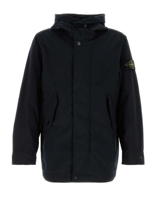 Stone Island Blue Compass-Motif Jacket for men