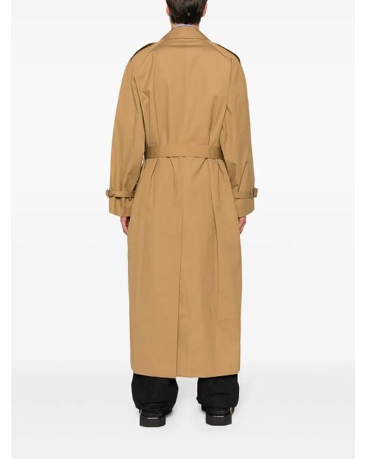 Vetements Natural Double-Breasted Trench Coat
