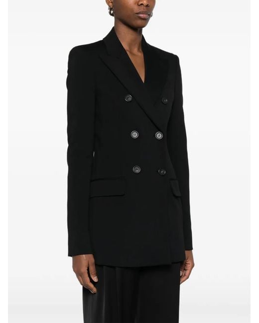 Sportmax Black Double-Breasted Fitted Jacket