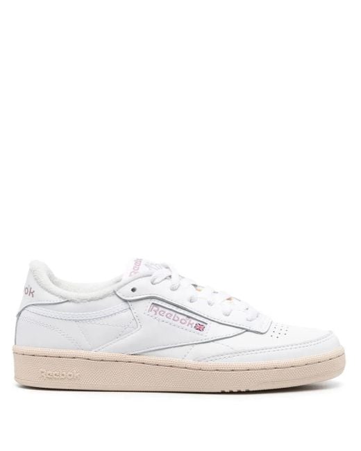 Reebok White Leather Low-Top Sneakers