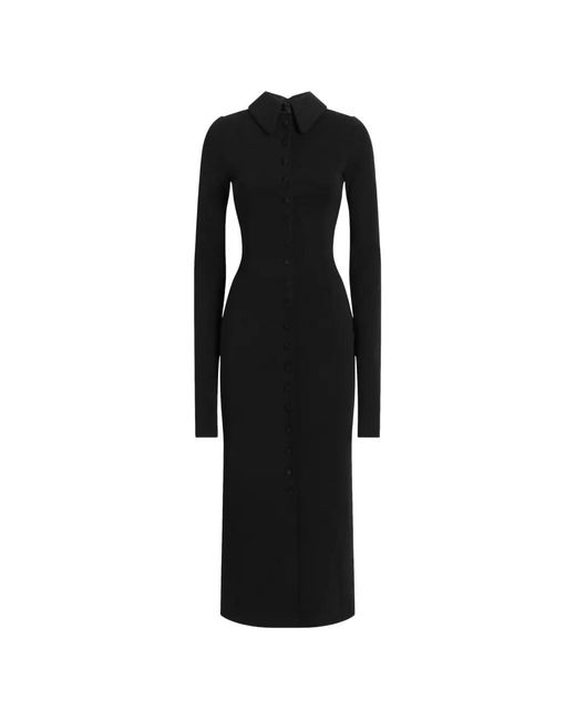 Dolce & Gabbana Black Wool Jersey Dress