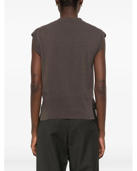 Daniele Fiesoli Brown V-Neck Vest