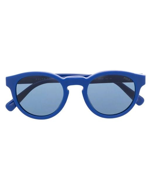 Polo Ralph Lauren Blue Polo Pony Round-Frame Sunglasses for men