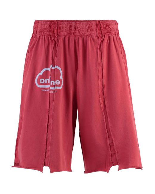Vetements Red Jersey Shorts for men