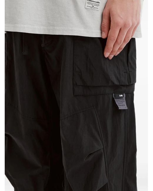AFTERMATHS Black Drawstring-Waist Cargo Pants for men