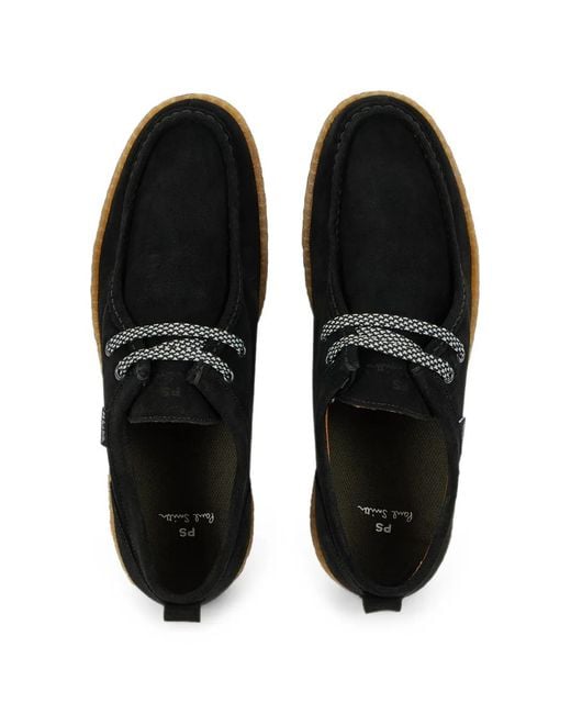 Paul Smith Black Buster Lace-Up Suede Shoes for men