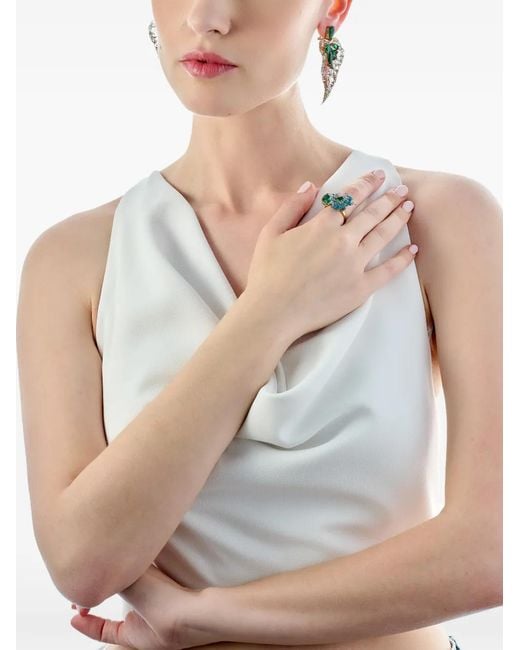 Anabela Chan Green Tourmaline Spirulina Petunia Ring